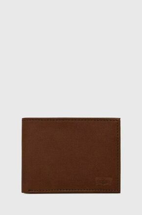 Usnjena denarnica Levi's rjava barva - rjava. Mala denarnica iz kolekcije Levi's. Model izdelan iz naravnega usnja. Lahek in udoben model