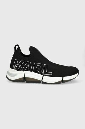 Čevlji Karl Lagerfeld Quadro - črna. Čevlji iz kolekcije Karl Lagerfeld. Model izdelan iz tekstilnega materiala.
