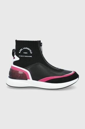 Čevlji Karl Lagerfeld Finesse - črna. Čevlji iz kolekcije Karl Lagerfeld. Model izdelan iz kombinacije naravnega usnja