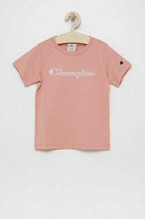 Otroška bombažna kratka majica Champion roza barva - roza. Otroške kratka majica iz kolekcije Champion. Model izdelan iz tanke