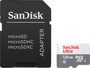 SanDisk Ultra Micro SDXC 128G SDSQUNR-128G-GN6MN (100mb-s) (class 10) White Rdeča