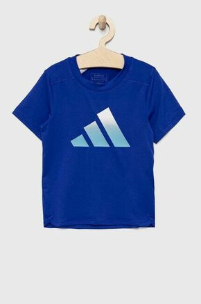 Otroška kratka majica adidas B TI TEE mornarsko modra barva - mornarsko modra. Otroška kratka majica iz kolekcije adidas. Model izdelan iz tanke