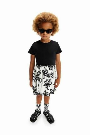 Otroška obleka Desigual črna barva - črna. Otroški obleka iz kolekcije Desigual. Model izdelan iz vzorčastega materiala. Poliester zagotavlja večjo odpornost na gubanje.