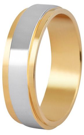 Beneto Moški dvobarvni poročni prstan iz jekla SPP05 (Obseg 64 mm)