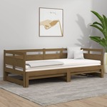 shumee Izvlečna dnevna postelja medeno rjava borovina 2x(80x200) cm