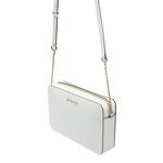 Usnjena torbica MICHAEL Michael Kors bela barva - bela. Majhna torbica iz kolekcije MICHAEL Michael Kors. na zapenjanje, model izdelan iz naravnega usnja.