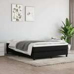 shumee Box spring postelja z vzmetnico črna 160x200 cm blago