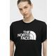 Bombažna kratka majica The North Face ženski, črna barva - črna. Kratka majica iz kolekcije The North Face, izdelana iz pletenine s potiskom. Model iz zračne bombažne tkanine.