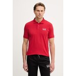 Polo EA7 Emporio Armani - rdeča. Polo iz kolekcije EA7 Emporio Armani, izdelan iz tanke, zelo elastične pletenine.
