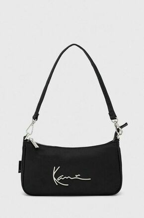 Torbica Karl Kani črna barva - črna. Majhna torbica iz kolekcije Karl Kani. Model na zapenjanje