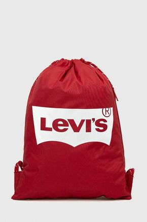 Otroški nahrbtnik Levi's rdeča barva - rdeča. Otroški nahrbtnik tipa vreča iz kolekcije Levi's. Model izdelan iz materiala s potiskom.