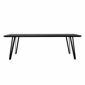 Črna jedilna miza s hrastovo mizno ploščo 100x220 cm Mylau – Light &amp; Living