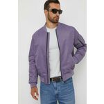 Bomber jakna Calvin Klein moški, vijolična barva - vijolična. Bomber jakna iz kolekcije Calvin Klein. Delno podložen model, izdelan iz gladke tkanine.