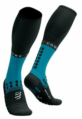 Compressport Full Socks Winter Run Mosaic Blue/Black T4 Tekaške nogavice