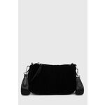 Torbica Sisley črna barva - črna. Majhna torbica iz kolekcije Sisley. Model na zapenjanje, izdelan iz tekstilnega materiala.