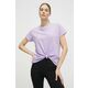 Bombažna kratka majica Dkny ženski, vijolična barva - vijolična. Kratka majica iz kolekcije Dkny, izdelana iz pletenine z nalepko. Model iz izjemno udobne bombažne tkanine.