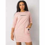 RELEVANCE Ženska plus velikost obleka z žepi SEREIA roza RV-SK-6939.73P_374075 Univerzalni