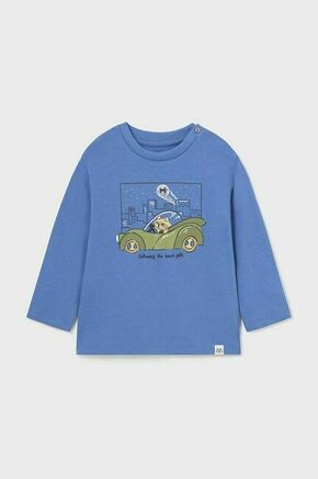 Otroška bombažna majica z dolgimi rokavi Mayoral - modra. Majica z dolgimi rokavi za dojenčka iz kolekcije Mayoral. Model izdelan iz udobne pletenine.