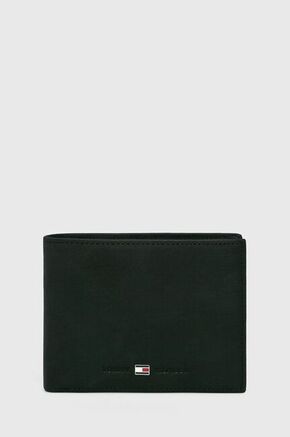Tommy Hilfiger usnjena denarnica Johnson - črna. Srednje velika denarnica iz kolekcije Tommy Hilfiger. Model izdelan iz naravnega usnja.