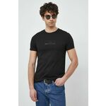 Bombažna kratka majica Armani Exchange črna barva - črna. Kratka majica iz kolekcije Armani Exchange. Model izdelan iz tanke, elastične pletenine.