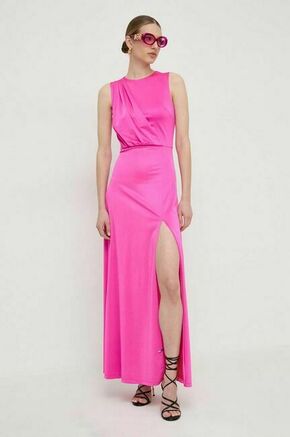 Obleka Silvian Heach roza barva - roza. Obleka iz kolekcije Silvian Heach. Model izdelan iz elastične pletenine. Model iz izjemno udobne