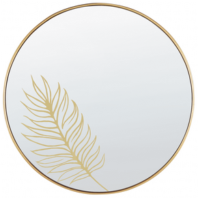 Beliani Stensko ogledalo v zlati barvi ø 57 cm SAUVIE