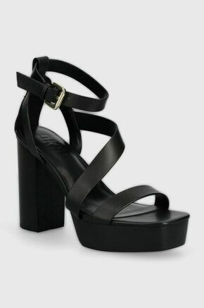 Usnjeni sandali Dkny Ilisa črna barva