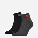 Levi's nogavice (2 pack) - črna. Nogavice iz kolekcije Levi's. Model izdelan iz elastičnega, vzorčastega materiala. V kompletu sta dva para.