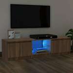 Vidaxl TV omarica z LED lučkami rjav hrast 140x40x35,5 cm