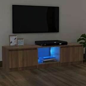 Vidaxl TV omarica z LED lučkami rjav hrast 140x40x35