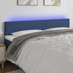 Greatstore LED posteljno vzglavje modro 180x5x78/88 cm blago