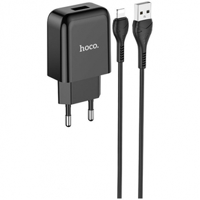 HOCO pametni hišni polnilec N2 z USB vtičem in s polnilnim kablom Lightning 2