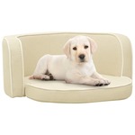vidaXL Zložljiv pasji kavč krem 76x71x30 cm s platneno pralno blazino