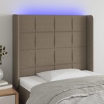 shumee LED posteljno vzglavje taupe 83x16x118/128 cm blago