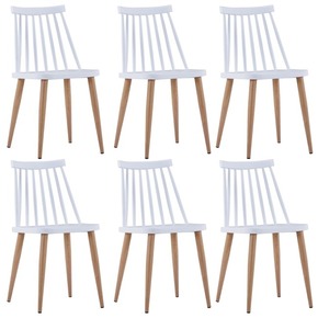 VidaXL Jedilni stoli 6 kosov bela plastika