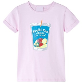 VidaXL Otroška majica s kratkimi rokavi potisk soka roza 104