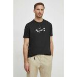 Bombažna kratka majica Paul&amp;Shark moški, črna barva - črna. Lahkotna majica iz kolekcije Paul&amp;Shark, izdelana iz tanke, elastične pletenine. Model iz izjemno udobnega, visokokakovostnega materiala.