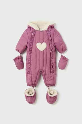 Kombinezon za dojenčka Mayoral Newborn vijolična barva - vijolična. Kombinezon za dojenčka iz kolekcije Mayoral Newborn. Model izdelan iz enobarvne tkanine.