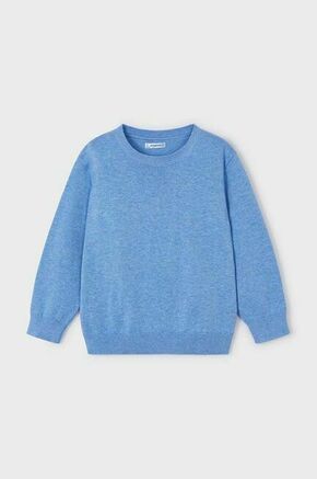 Otroški bombažen pulover Mayoral - modra. Otroške Pulover iz kolekcije Mayoral. Model z okroglim izrezom