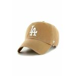 Bombažna bejzbolska kapa 47 brand MLB Los Angeles Dodgers bež barva - bež. Kapa s šiltom vrste baseball iz kolekcije 47 brand. Model izdelan iz tkanine z nalepko.