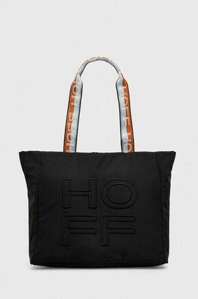 Torbica Hoff črna barva - črna. Velika nakupovalna torbica iz kolekcije Hoff. Model na zapenjanje