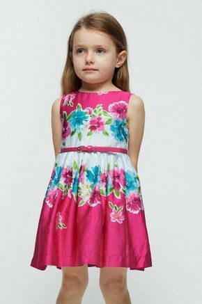 Otroška obleka Mayoral roza barva - roza. Obleka iz kolekcije Mayoral. Model izdelan iz vzorčastega materiala.