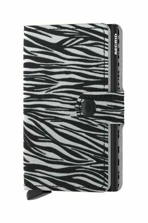 Usnjena denarnica Secrid Miniwallet Zebra Light Grey siva barva - siva. Mala denarnica iz kolekcije Secrid. Model izdelan iz kombinacije naravnega usnja in kovine.
