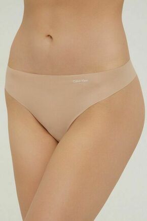 Calvin Klein Underwear Tangice - bež. Tangice iz zbirke Calvin Klein Underwear. Model iz gladek material.