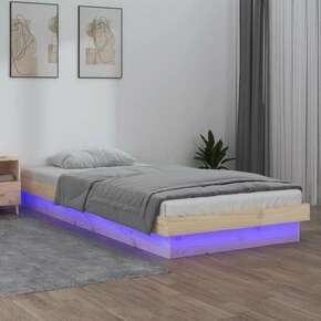 Greatstore LED posteljni okvir 90x190 cm 3FT trden les