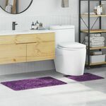 Vidaxl Kopalniška preproga 2 pcs Vijolična 50 x 50 cm Polipropilen