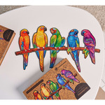 UNIDRAGON Lesena sestavljanka 193-delna Playful Parrots 44x25 cm