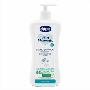 CHICCO Šampon za lase in telo z dozirnikom Baby Moments 92 % naravnih sestavin 750 ml