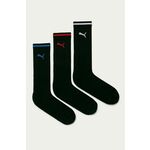 Puma nogavice (3-pack) - črna. Visoke nogavice iz kolekcije Puma. Model izdelan iz elastičnega materiala. V kompletu so trije pari.