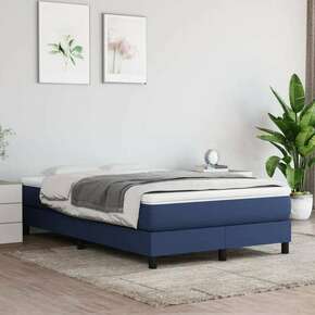 VidaXL Box spring postelja z vzmetnico moder 120x200 cm blago